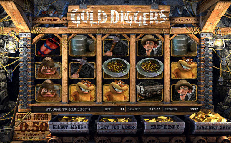 Игровой автомат Gold Diggers - поймай времена золотой лихорадки в казино Фараон